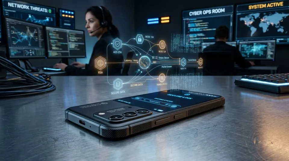 Pro-Phone displaying hardware-backed secure communications