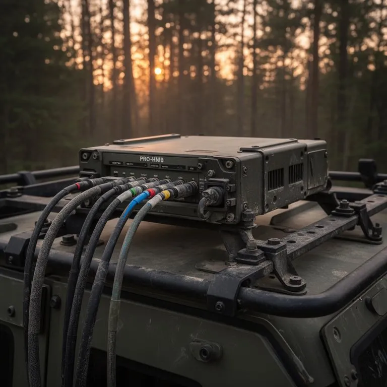 Ruggedized Pro-HNIB network unit mounted on a tactical vehicle