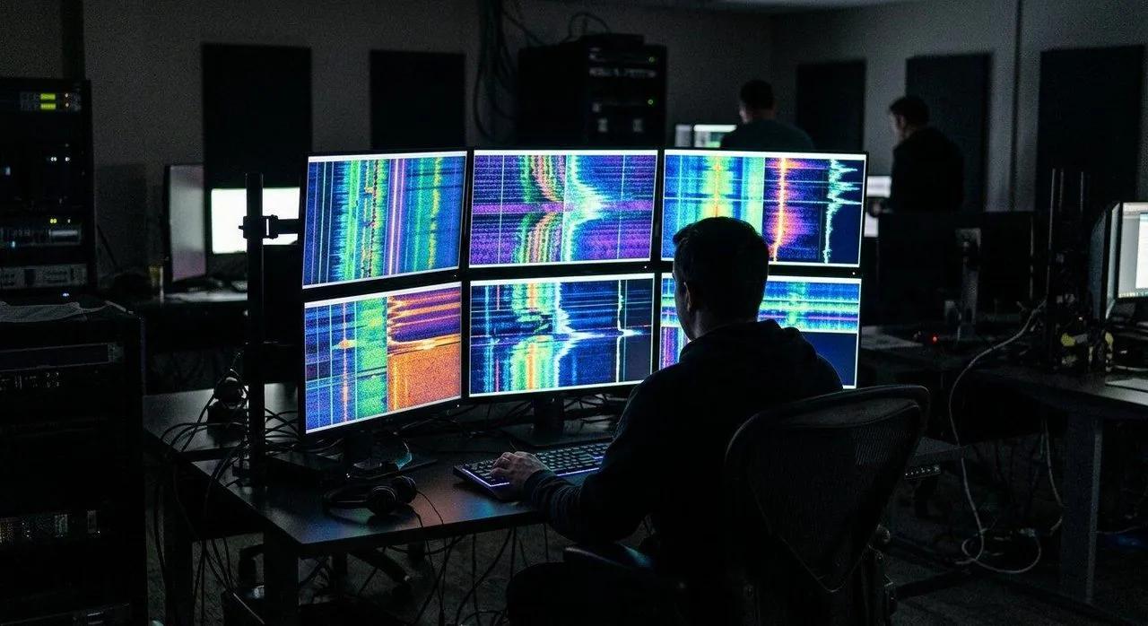 Spectrum monitoring operations center analyzing distributed RF sensor data